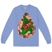 Colony Blue american football and western roses teardrop Long Sleeve Tee - BundleAndBundleShop