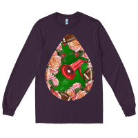 Plum american football and western roses teardrop Long Sleeve Tee - BundleAndBundleShop