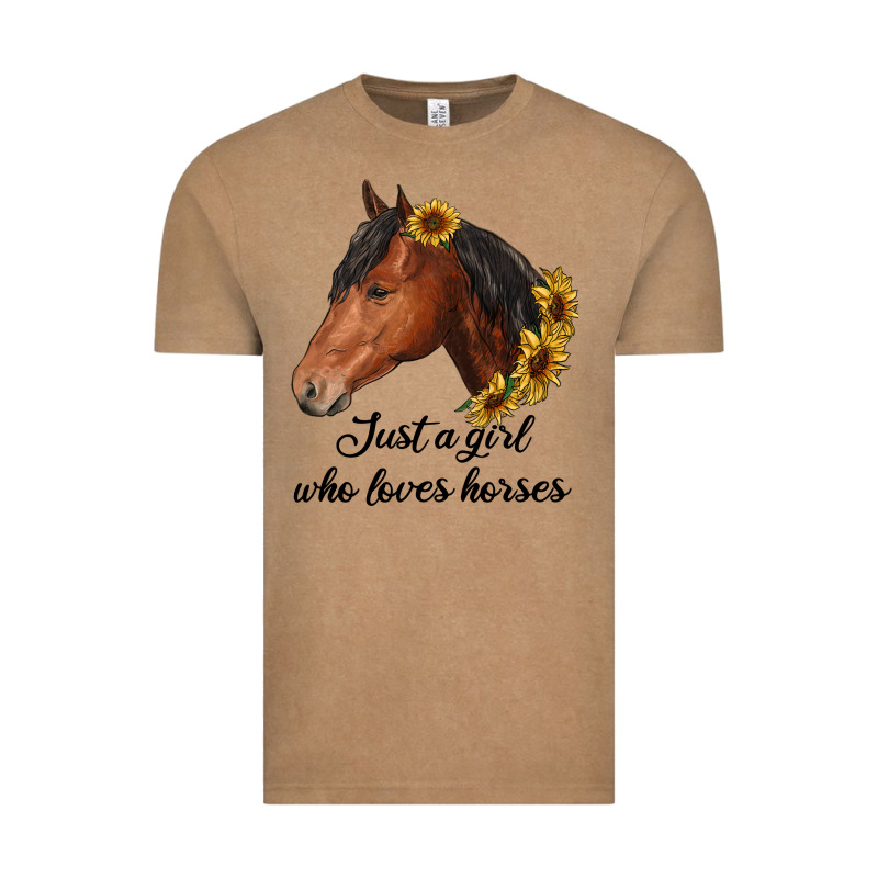 Just A Girl Who Loves Horses Vintage Tee by RanaPortraitStore | Teevron