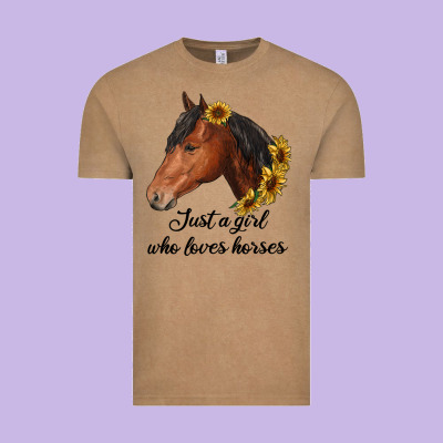 Just A Girl Who Loves Horses Vintage Tee Designed By Ranaportraitstore