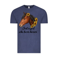Vintage Denim just a girl who loves horses Vintage Tee - RanaPortraitStore