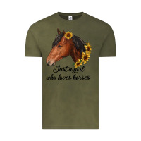 Vintage Olive just a girl who loves horses Vintage Tee - RanaPortraitStore