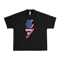 Black American lightning bold 4th of july Urban Heavy Tee - CowGirlArtShop