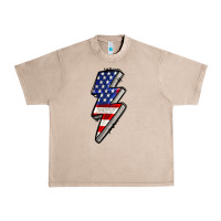French Oak American lightning bold 4th of july Urban Heavy Tee - CowGirlArtShop