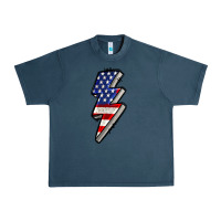 Midnight Navy American lightning bold 4th of july Urban Heavy Tee - CowGirlArtShop