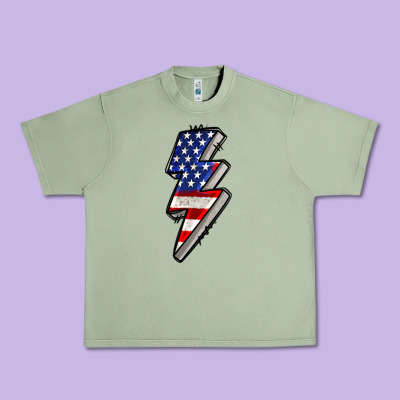 American Lightning Bold 4th Of July Urban Heavy Tee Designed By Cowgirlartshop