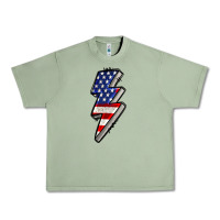 Oil Green American lightning bold 4th of july Urban Heavy Tee - CowGirlArtShop