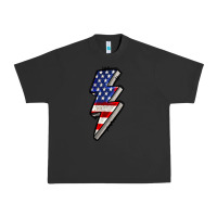 Pigment Black American lightning bold 4th of july Urban Heavy Tee - CowGirlArtShop