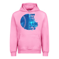 Fuchsia Pink I Know I Play Like A Girl Try To Keep Up Softball Urban Hoodie - Bettercallsaul