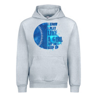 Heather Grey I Know I Play Like A Girl Try To Keep Up Softball Urban Hoodie - Bettercallsaul
