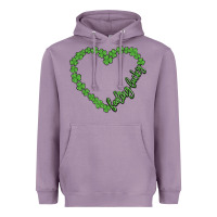 Lavender shamrock heart felling lucky Heavyweight Hoodie - MaliasSmallBusiness
