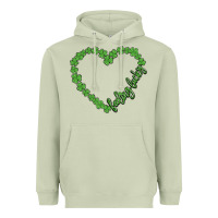 Matcha shamrock heart felling lucky Heavyweight Hoodie - MaliasSmallBusiness