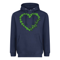 Navy shamrock heart felling lucky Heavyweight Hoodie - MaliasSmallBusiness