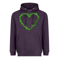 Plum shamrock heart felling lucky Heavyweight Hoodie - MaliasSmallBusiness