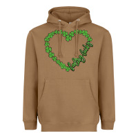 Toasted Coconut shamrock heart felling lucky Heavyweight Hoodie - MaliasSmallBusiness