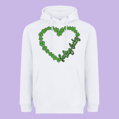Shamrock Heart Felling Lucky Heavyweight Hoodie Designed By Maliassmallbusiness