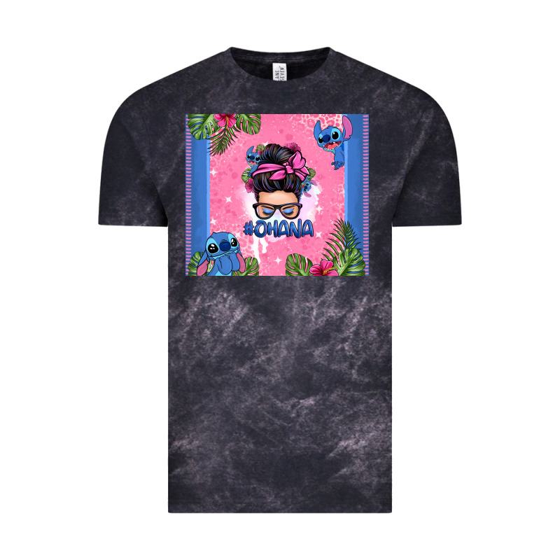 Ohana Stitch Messy Bun Vintage Tee by Zillion Design Studio | Teevron