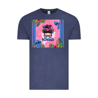 Vintage Denim ohana stitch messy bun Vintage Tee - Zillion Design Studio
