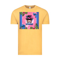 Vintage Mustard ohana stitch messy bun Vintage Tee - Zillion Design Studio
