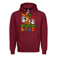 Burgundy mexican day of the dead Zipper Hoodie - AdoDesignShop