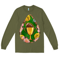 Army Green american football and western roses teardrop Long Sleeve Tee - BundleAndBundleShop