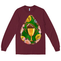 Burgundy american football and western roses teardrop Long Sleeve Tee - BundleAndBundleShop