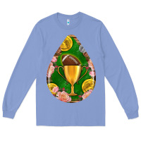 Colony Blue american football and western roses teardrop Long Sleeve Tee - BundleAndBundleShop