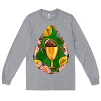 Heather Grey american football and western roses teardrop Long Sleeve Tee - BundleAndBundleShop