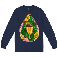 Navy american football and western roses teardrop Long Sleeve Tee - BundleAndBundleShop