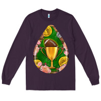 Plum american football and western roses teardrop Long Sleeve Tee - BundleAndBundleShop