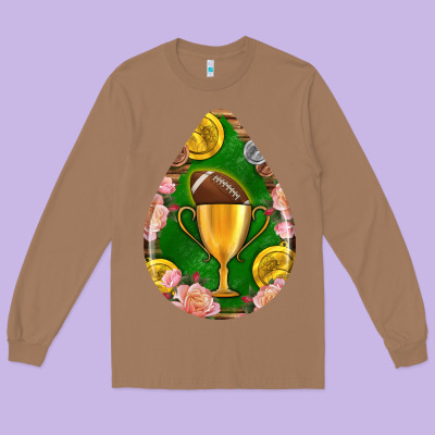 American Football And Western Roses Teardrop Long Sleeve Tee Designed By Bundleandbundleshop