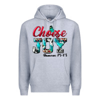 Heather Grey Choose Joy Premium Hoodie - BundleAndBundleShop