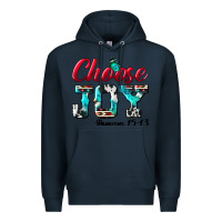 Navy Choose Joy Premium Hoodie - BundleAndBundleShop