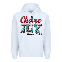 White Choose Joy Premium Hoodie - BundleAndBundleShop