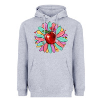 Heather Grey teacher apple Heavyweight Hoodie - MaliasSmallBusiness