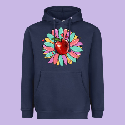 Teacher Apple Heavyweight Hoodie Designed By Maliassmallbusiness
