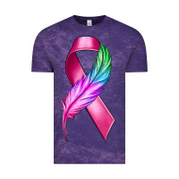 Cloud Purple Breast Cancer Ribbon with Feather Vintage Tee - texasbilliewilder