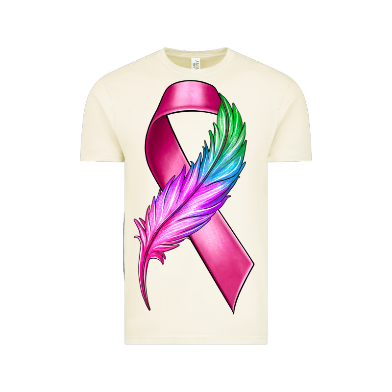 Breast Cancer Ribbon With Feather Vintage Tee by texasbilliewilder | Teevron