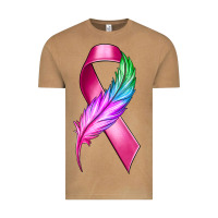 Vintage Camel Breast Cancer Ribbon with Feather Vintage Tee - texasbilliewilder