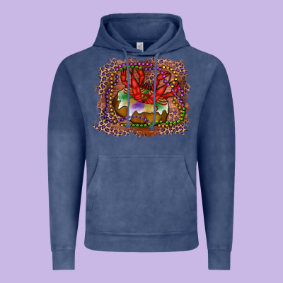 Vintage Hoodie Mardi gras king cake crawfish