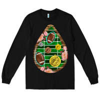 Black american football and western roses teardrop Long Sleeve Tee - BundleAndBundleShop