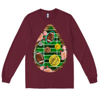 Burgundy american football and western roses teardrop Long Sleeve Tee - BundleAndBundleShop