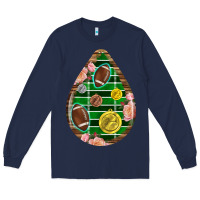 Navy american football and western roses teardrop Long Sleeve Tee - BundleAndBundleShop