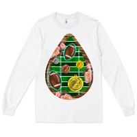 White american football and western roses teardrop Long Sleeve Tee - BundleAndBundleShop