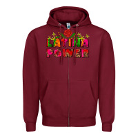 Burgundy latina power Zipper Hoodie - AdoDesignShop
