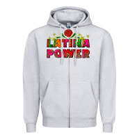 Heather Grey latina power Zipper Hoodie - AdoDesignShop