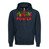 Navy latina power Zipper Hoodie - AdoDesignShop