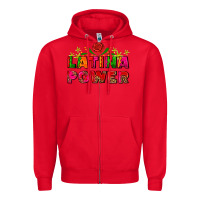 Red latina power Zipper Hoodie - AdoDesignShop
