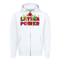 White latina power Zipper Hoodie - AdoDesignShop