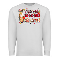 Dove Grey little miss 100 days smarter Premium Sweatshirt - MaliasSmallBusiness
